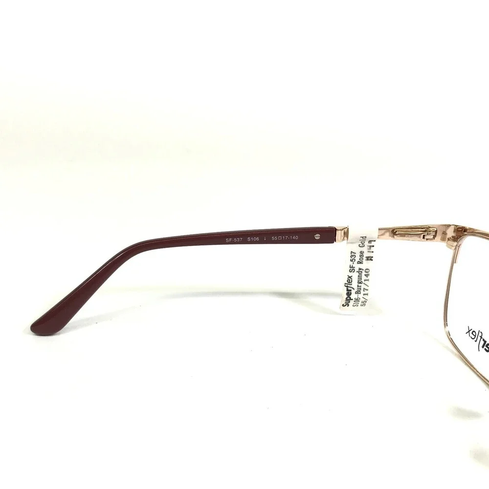 SuperFlex Eyeglasses Frames SF-537 S106 Red Gold Cat Eye Square 55-17-140